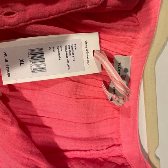 Vineyard Vines Double Gauze Neon Rosa dress EUC xl - Picture 4 of 4